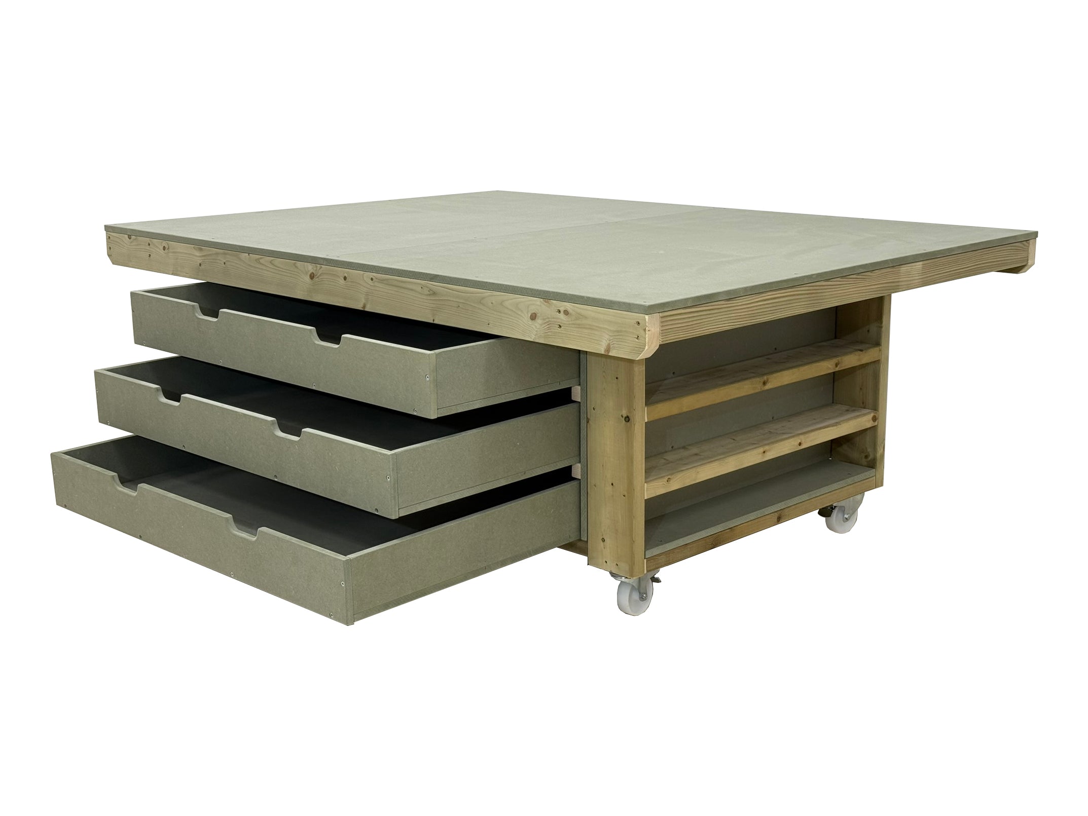 Workbench Cloth Storage Art/craft table, project workbench with storage V.4 – Workbench Direct