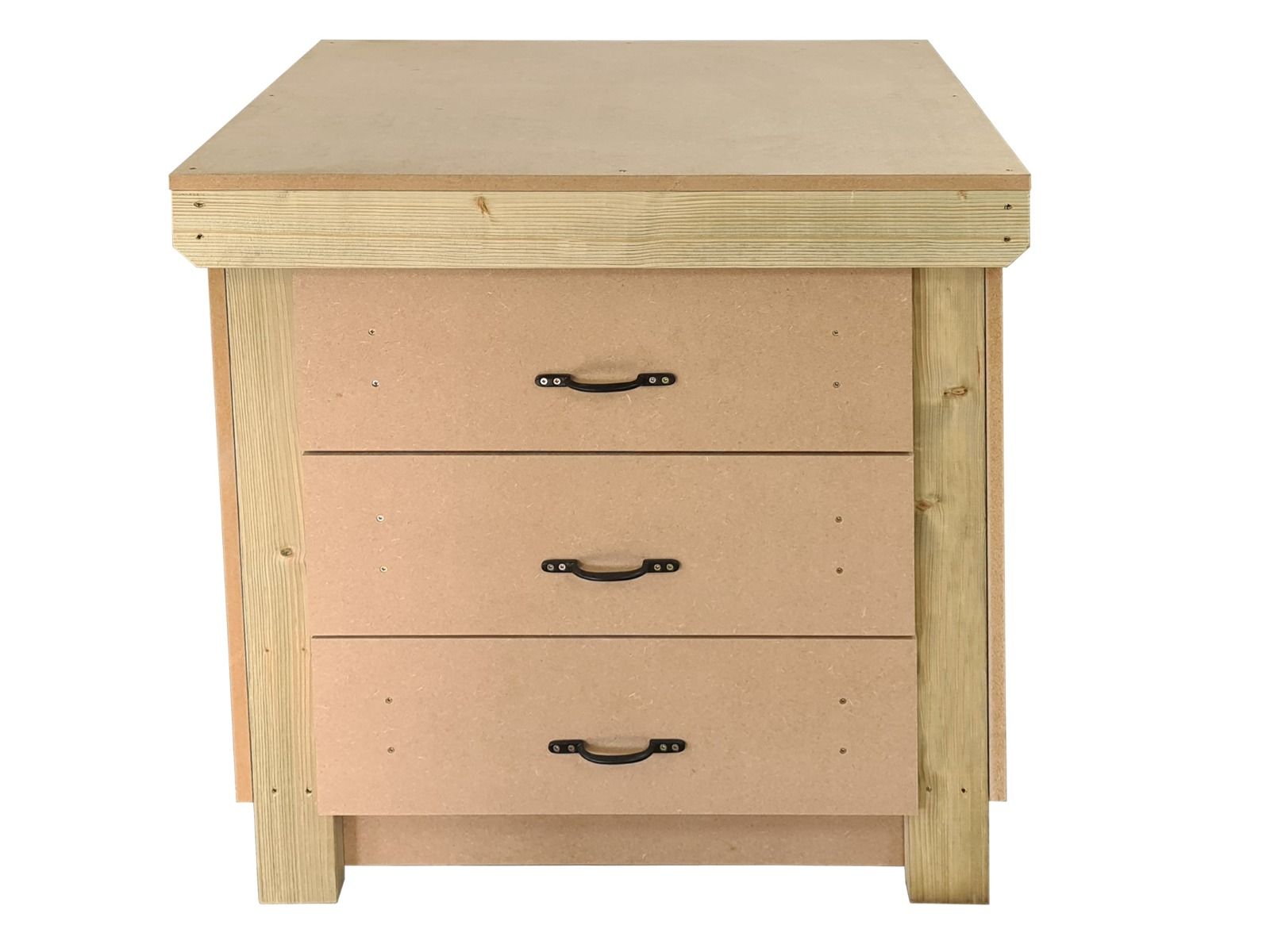 Customizable Heavy-Duty Wooden Workbench with Drawers | Easy Assembly ...