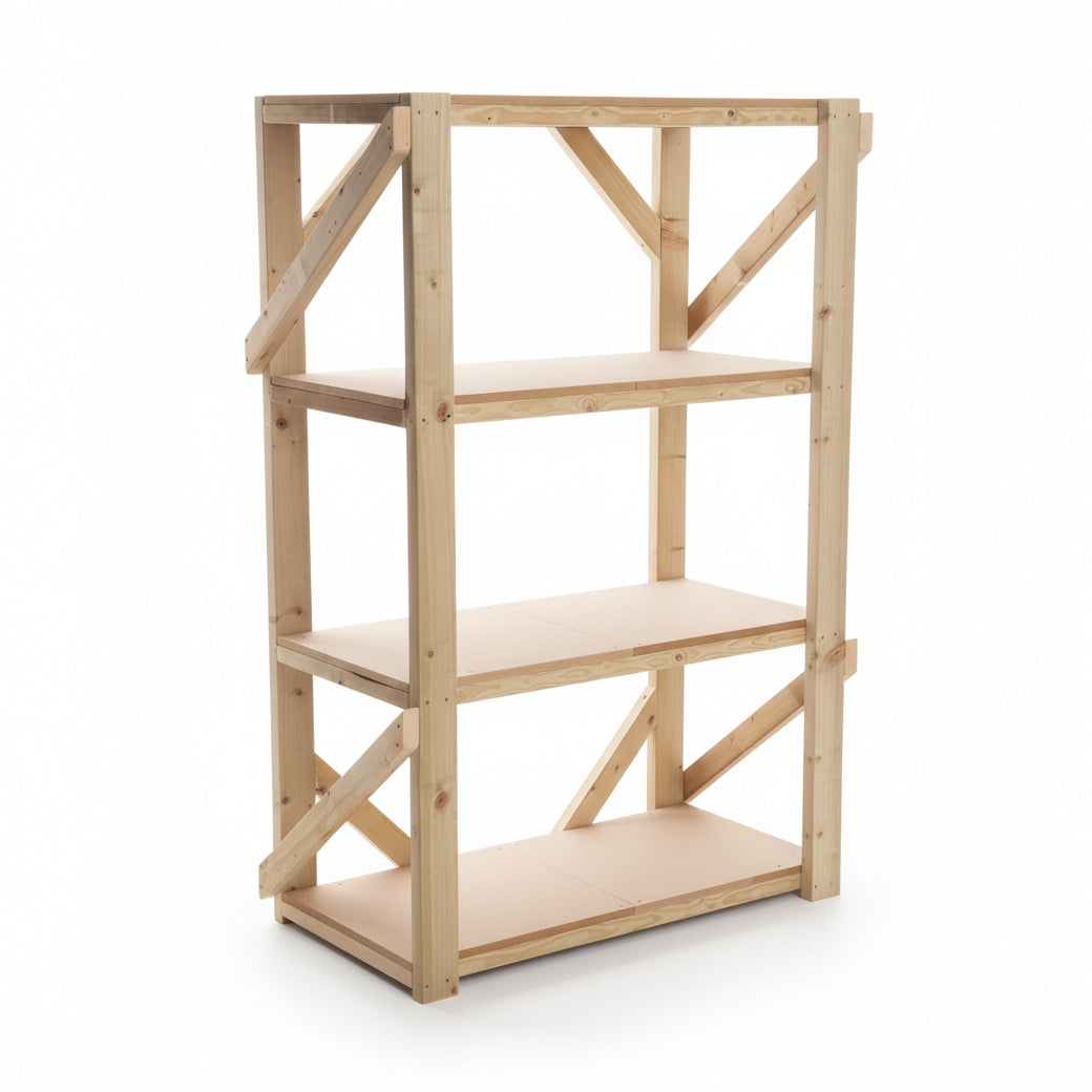 Mdf Storage Unit Wooden MDF Garage Shelving Unit, 4 Tier EXTRA Heavy-Duty Racking ...