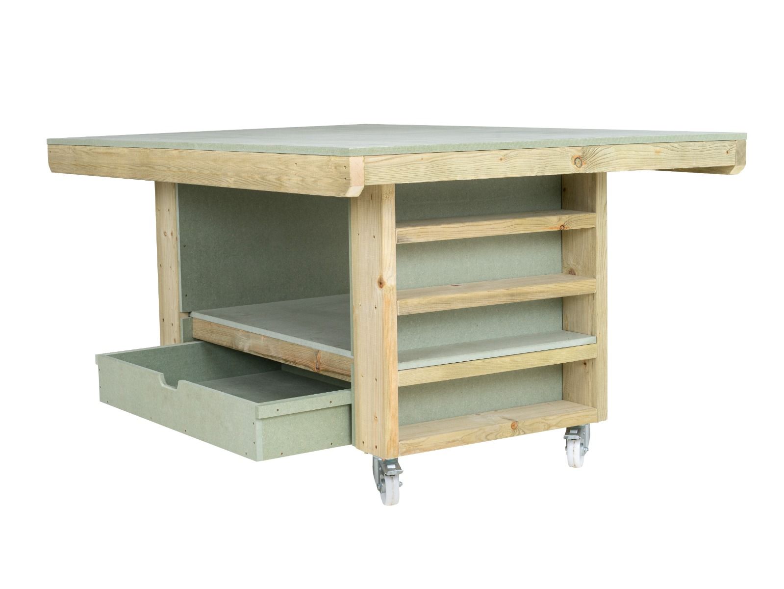 Art/craft table, project workbench with storage V.2. – Workbench Direct