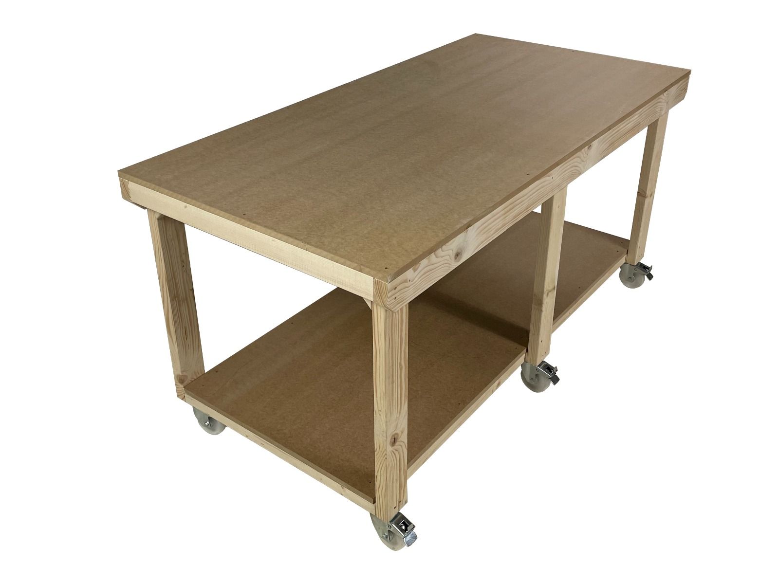 Mdf Depths Wooden Workbench MDF Top Depth-3ft With Wheels – Workbench Direct