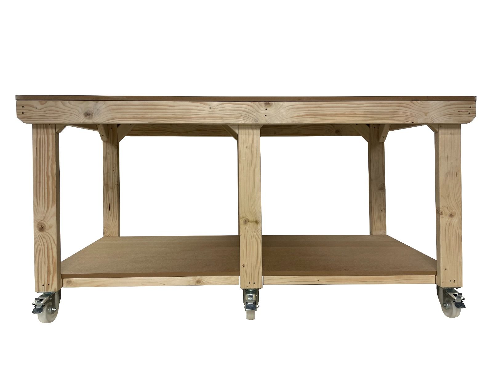 Mdf Depths Wooden Workbench MDF Top Depth-3ft With Wheels – Workbench Direct